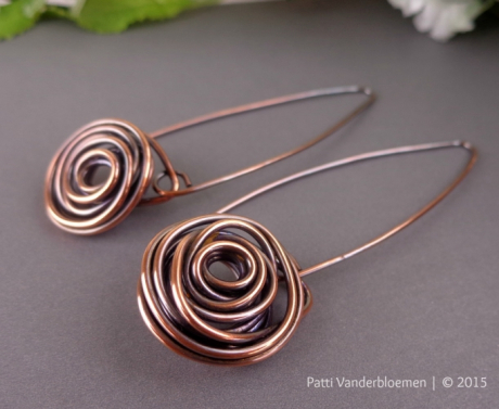 Free Form Copper Swirl Earrings