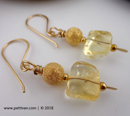 Citrine and Gold Earrings