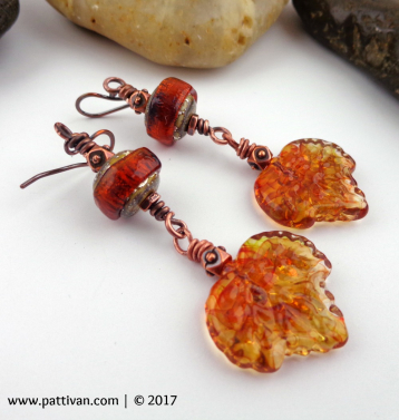 Golden Autumn Leaves Earrings