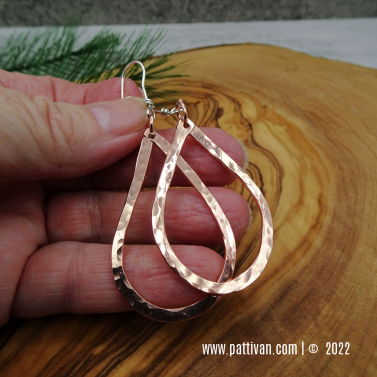 Hammered Copper Hoops
