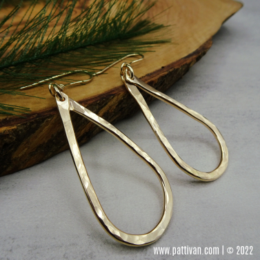 Hammered Gold Fill Hoop Earrings