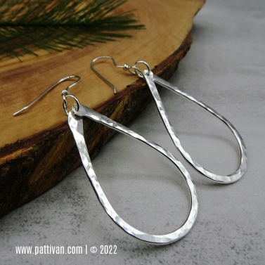 Hammered Sterling Silver Hoops