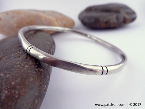 Heavy Sterling Silver Bamboo-Style Bangle