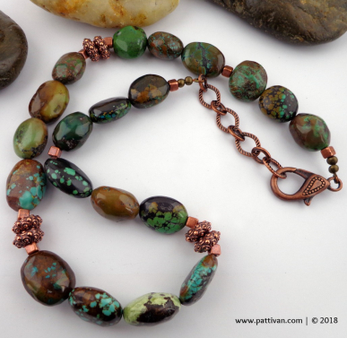 Hubei Turquoise and Copper Necklace