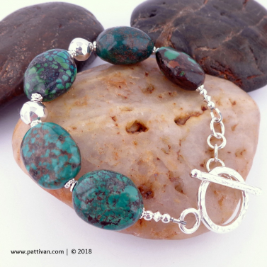 Hubei Turquoise with Handmade Sterling Toggle Hubei Turquoise with Handmade Sterling Toggle