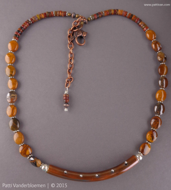 Jasper with Mixed Metal Copper and Sterling Cross-Pinned Focal