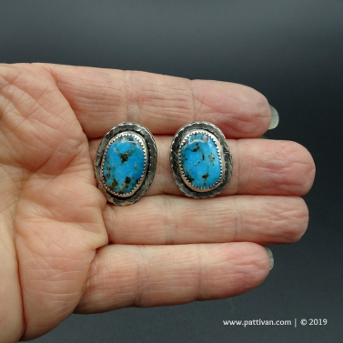 Kingman Turquoise and Sterling Silver Post Earrings