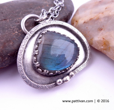 Labradorite and Sterling Silver Pendant Necklace
