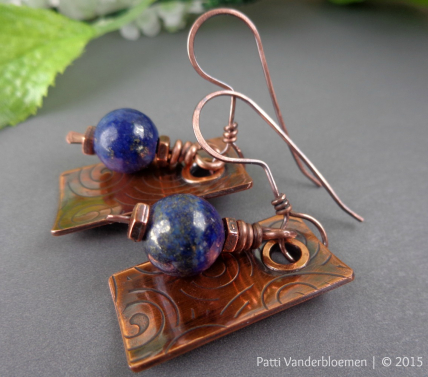 Lapis with Textured and Formed Copper