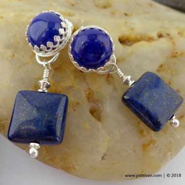 Lapis Lazuli Post and Dangle Earrings