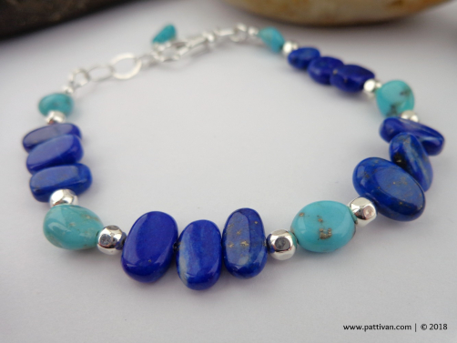 Lapis Pebbles and Campitos Turquoise Bracelet