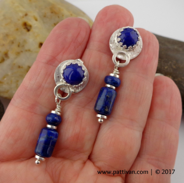 Lapis_Post_and_Drop_Earrings_by_Patti_Vanderbloemen