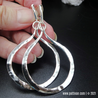 Large Fine Silver Hoops