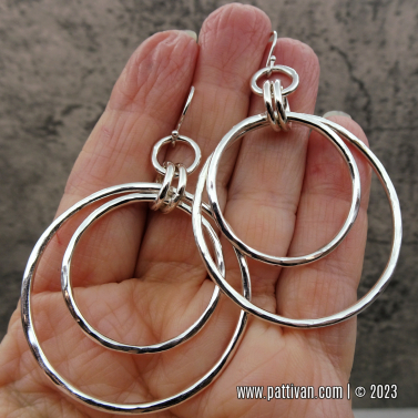 Large Sterling Silver Double Hoops