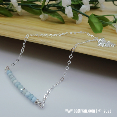 Larimar Sterling Silver Bar Necklace Larimar Sterling Silver Bar Necklace