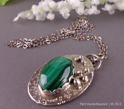 Malachite and Sterling Silver Necklace by Patti Vanderbloemen