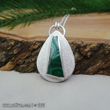 Malachite and Sterling Silver Pendant Necklace