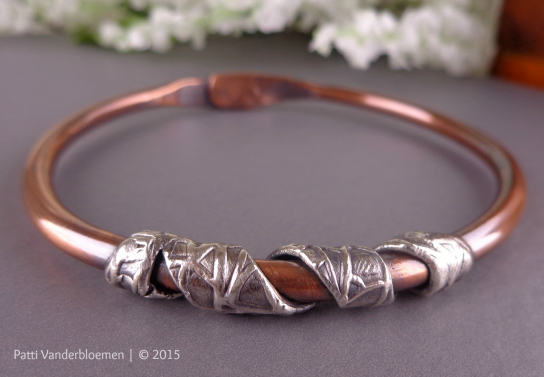 Mixed Metal Copper and Sterling Bangle