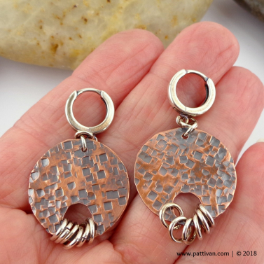 Mixed Metal Copper and Sterling Silver Earrings