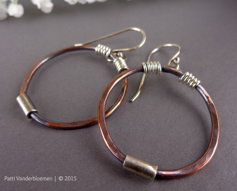 Mixed Metal - Copper and Sterling Hoops