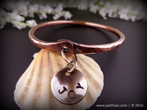 Mixed Metal JOY Charm Bangle