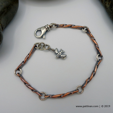 Mixed Metal Twisted Link Bracelet