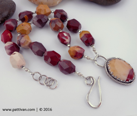 Mookite Jasper and Sterling Silver Necklace