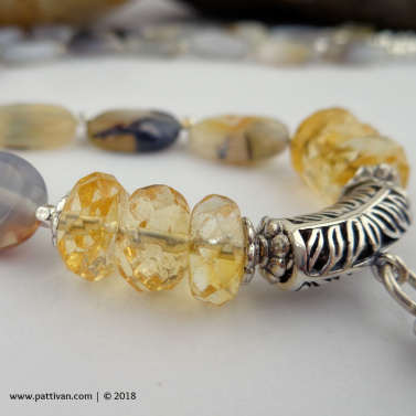 Montana Moss Agate and Citrine Necklace