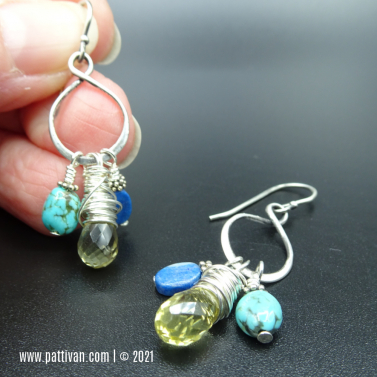 Sterling and Multi Gemstone Earrings