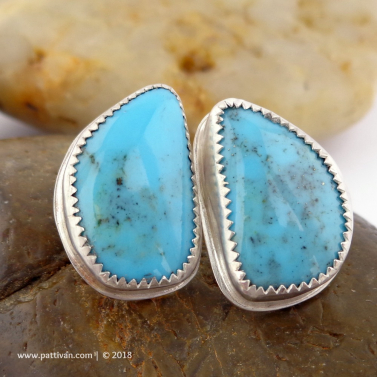 Nacozari Mine Turquoise and Sterling Silver Post Earrings