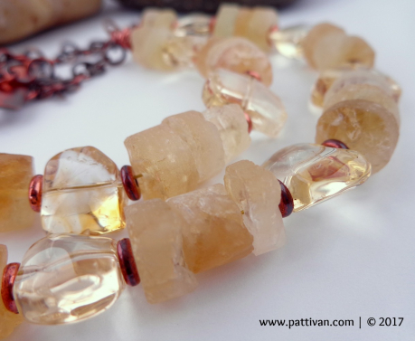 Rough Cut Citrine and Copper Necklace