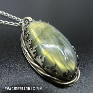 Labradorite and Sterling Silver Pendant