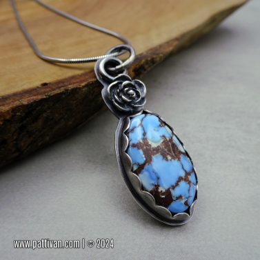 Ocean Blue Golden Hill Turquoise and Sterling Silver Necklace Ocean Blue Golden Hill Turquoise and Sterling Silver Necklace