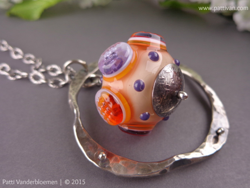 Sterling Necklace with Artisan Lampwork