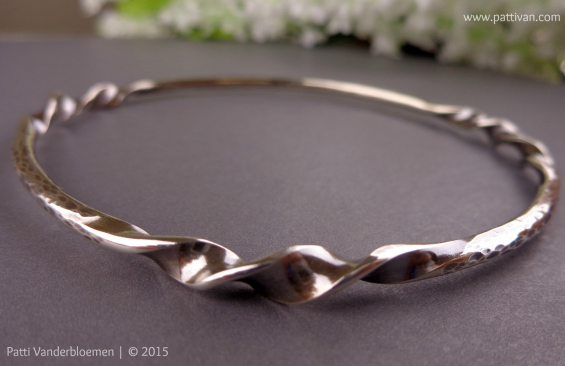 Heavy Gauge Twisted Sterling Silver Oval Bangle