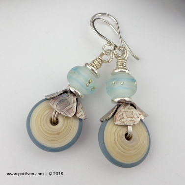 Artisan Glass and Sterling Silver Earrings