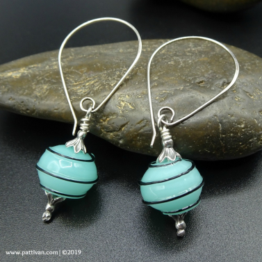 Artisan Glass and Sterling Silver Earrings