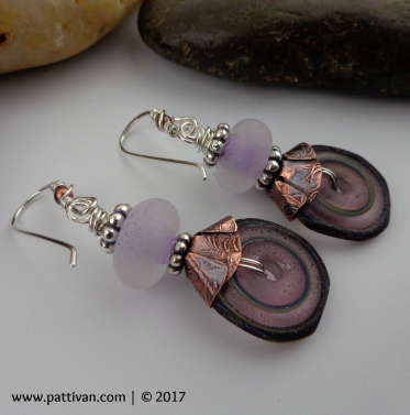 Artisan Glass and Mixed Metal Earrings