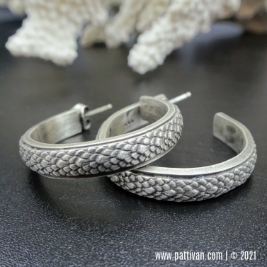 Patterned Sterling Silver Hoops