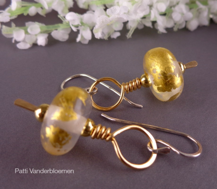 Artisan Beads with Gold and Sterling Silver EArrings