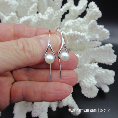 Pearl and Sterling Silver Earrings