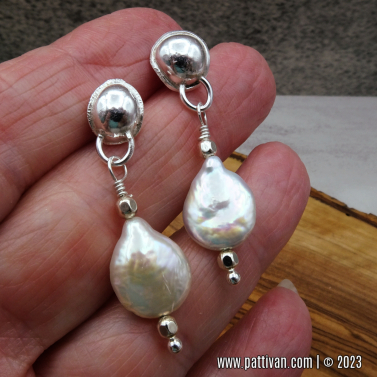 Pearl and Sterling Silver Post Earrings