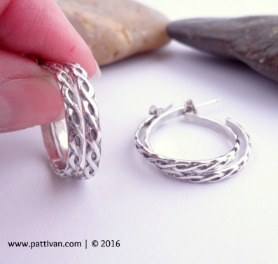 Braided Sterling Silver Hoops