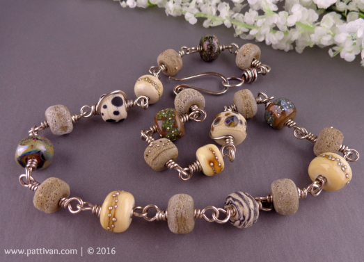 Rustic Artisan Lampwork and Sterling Necklace
