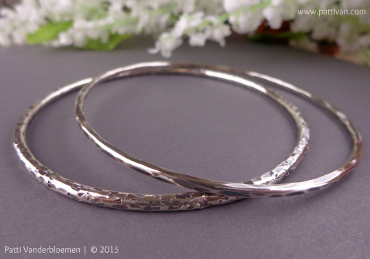 Set of 2 Stacking Sterling Silver Bangles