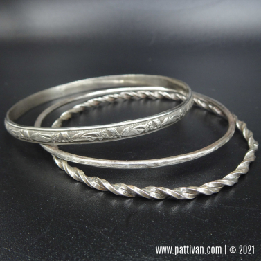 Set of 3 Sterling Silver Stacking Bangles