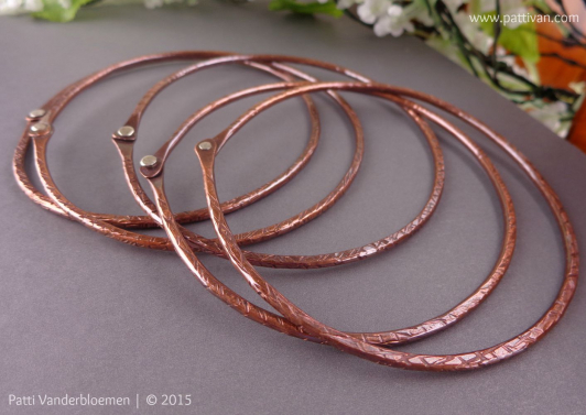 Riveted Solid Copper Bangles
