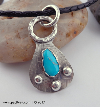 Sleeping Beauty Turquoise Angel Pendant