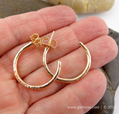 Small Gold (Gold Filled) Faceted Hoops
