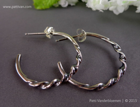 Sterling Twisted Hoops - Post Style Earrings